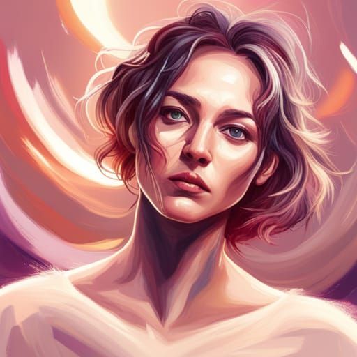 Hyperrealistic Siberian Woman in Space: Splash Art