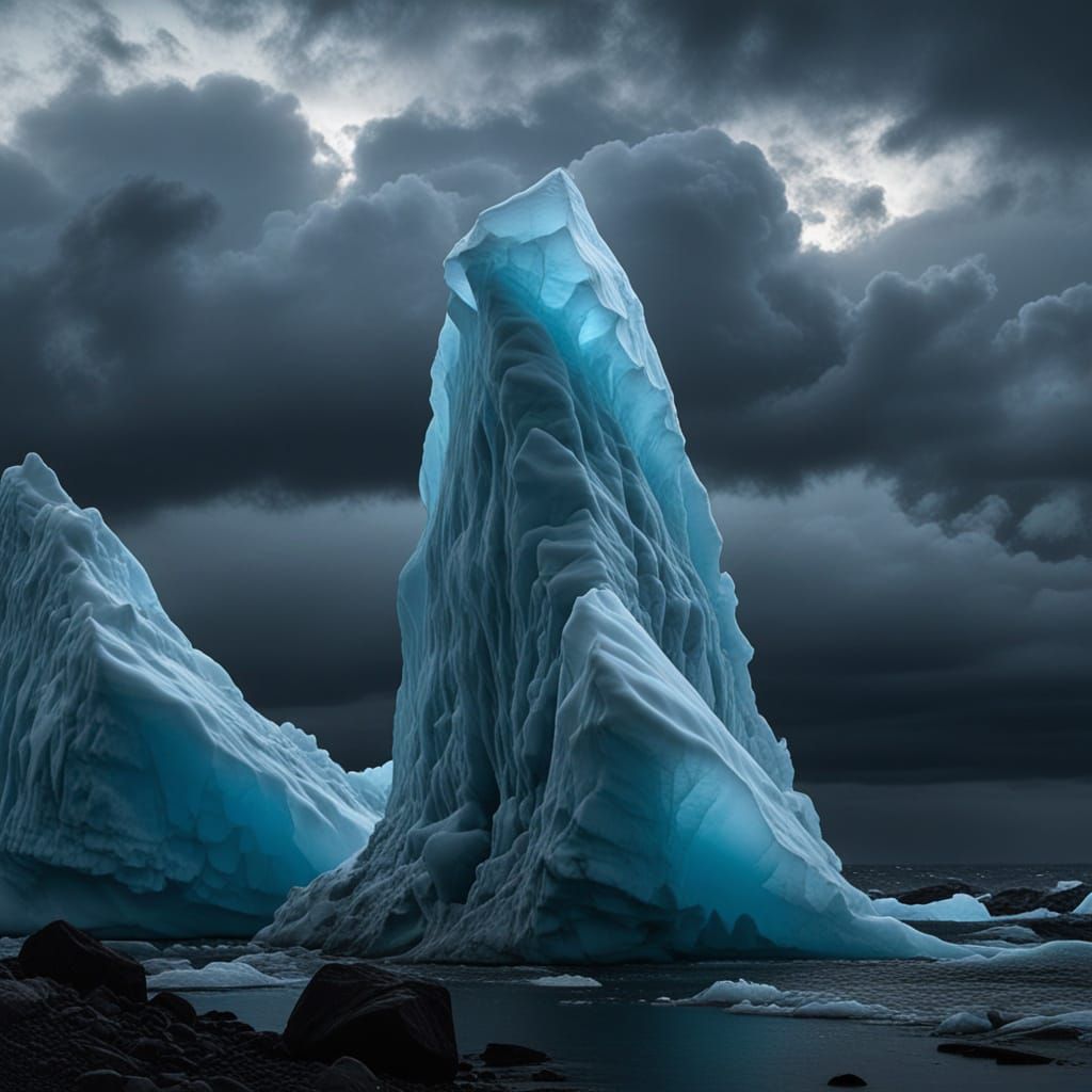 Towering Iceberg Bloop in Golden Hour Lighting