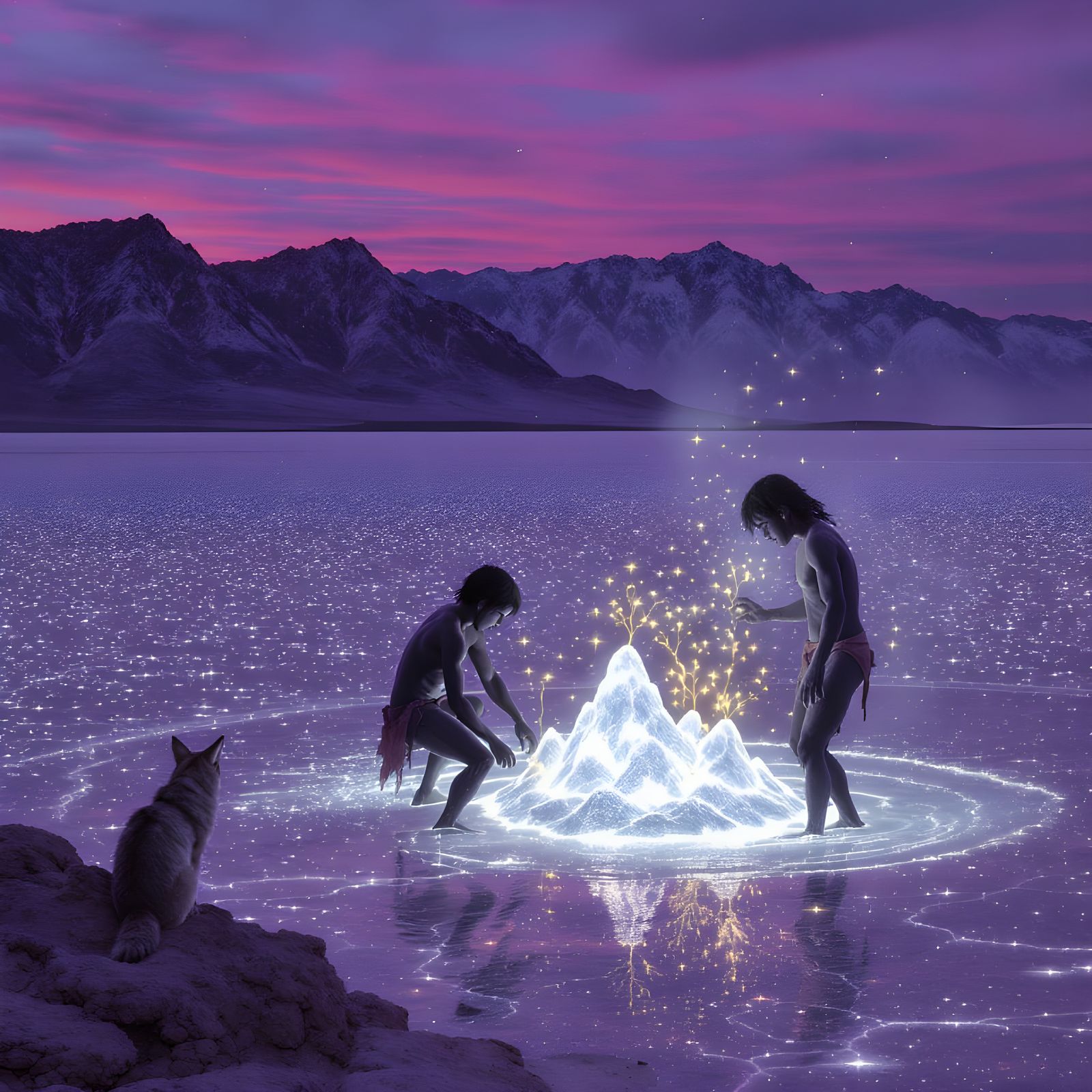 Timbisha Shoshone Creation Legend in Badwater Basin Twilight