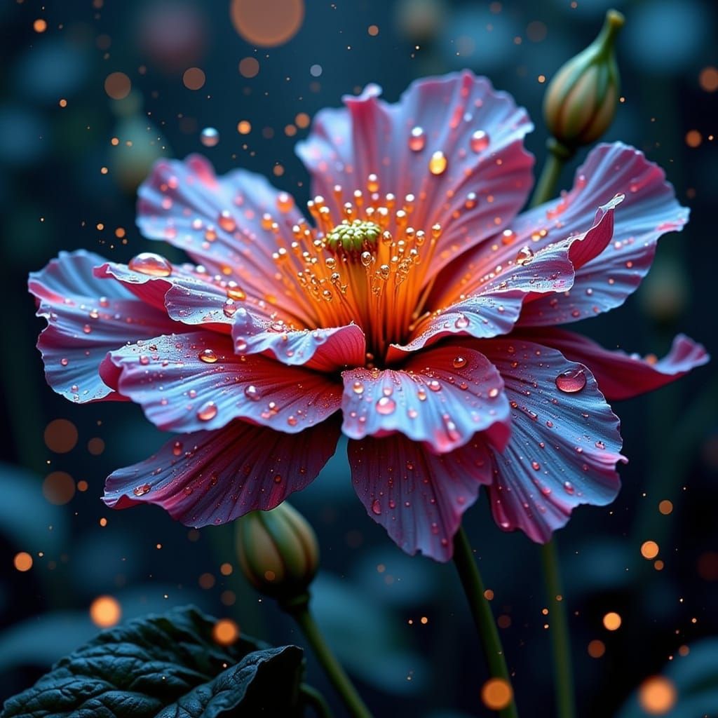 Flower in rain
