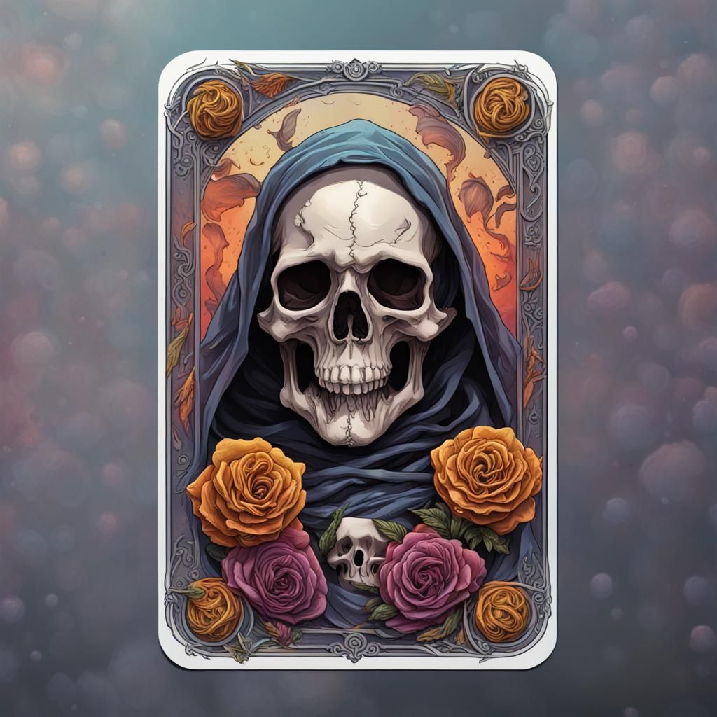 Death Tarot Card in Hyperrealistic Splash Art