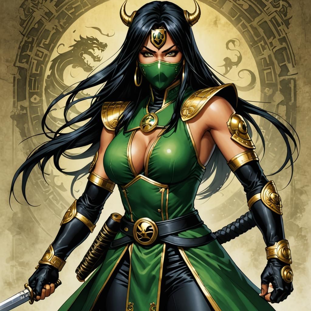 Jade from Mortal Kombat in Manga Style