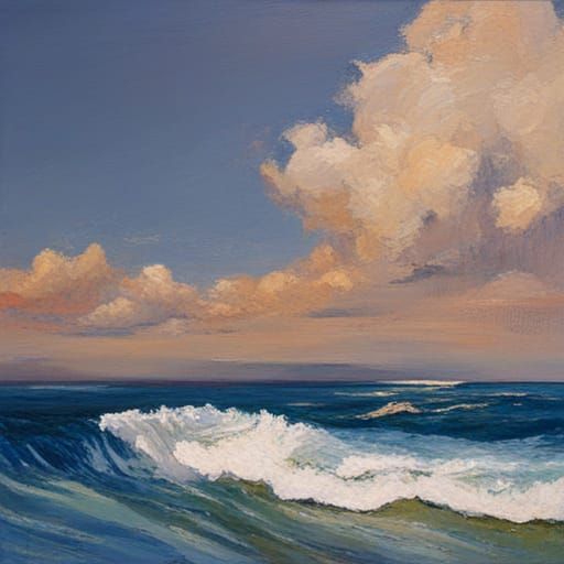 James Gurney Style Oil Painting of the Sea