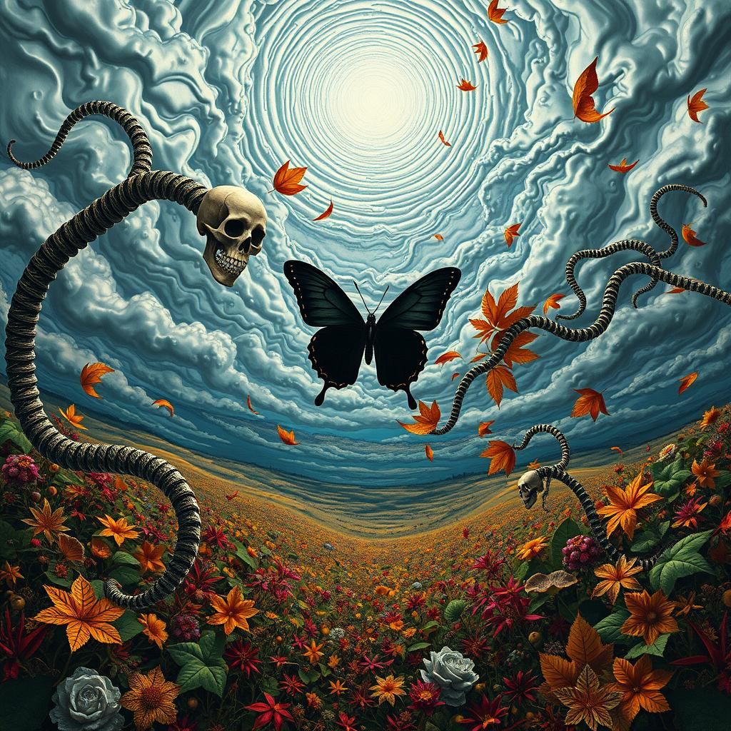 Surreal Landscape with Elastic Flora, in Dali Style