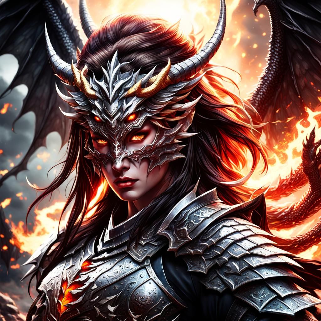 Dragon Woman Portrait in Epic Fantasy Style