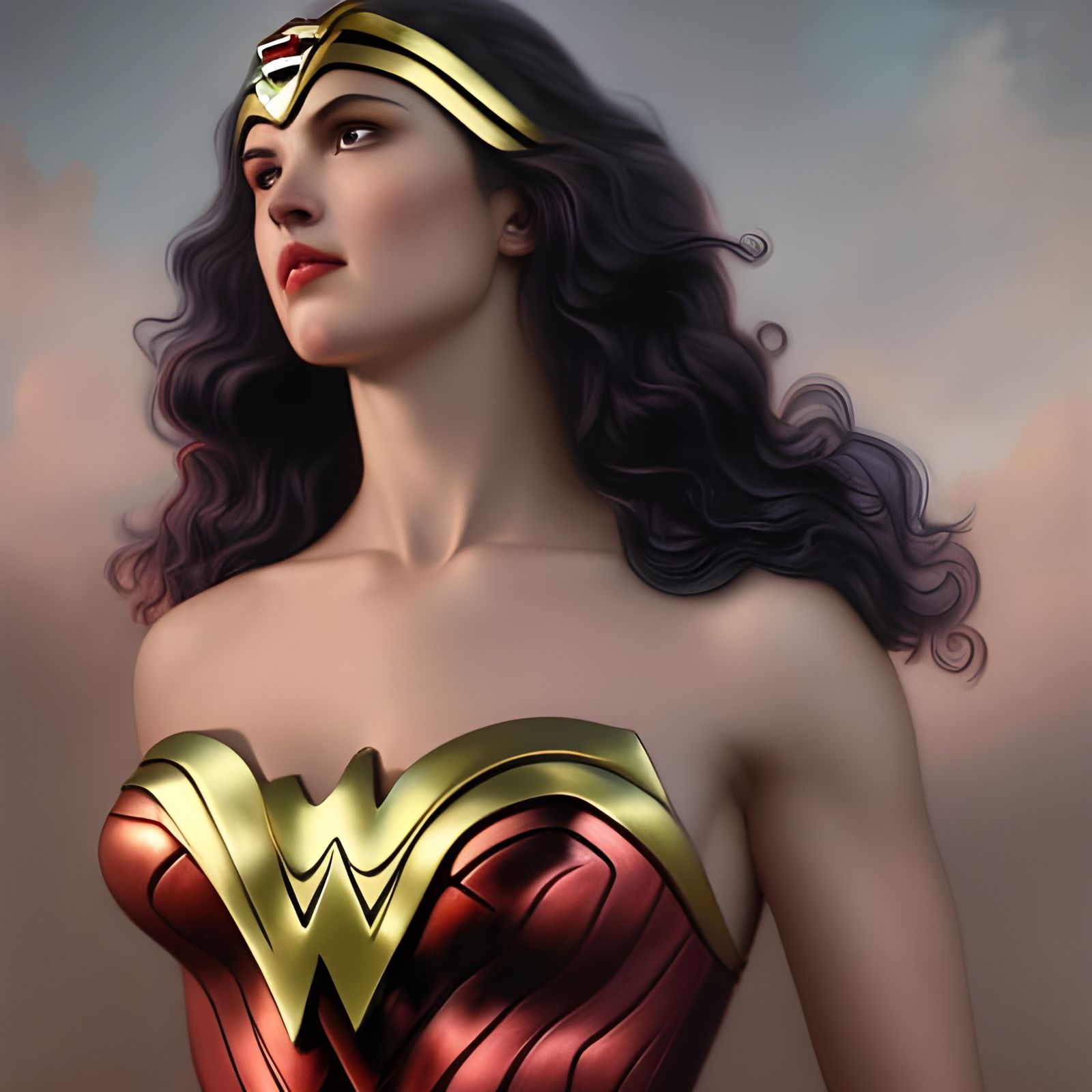 Wonder Woman in Dark Street, Digital Art