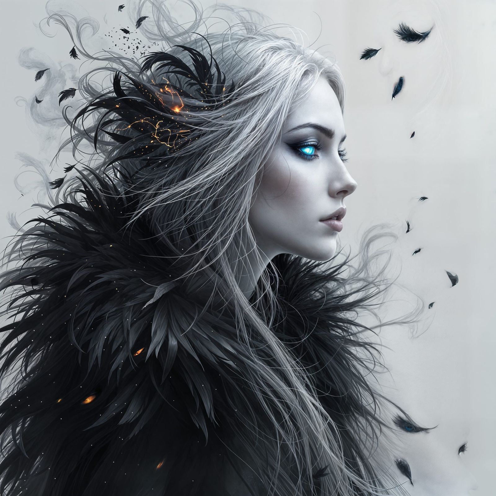 Ethereal Portrait in Impressionistic Style