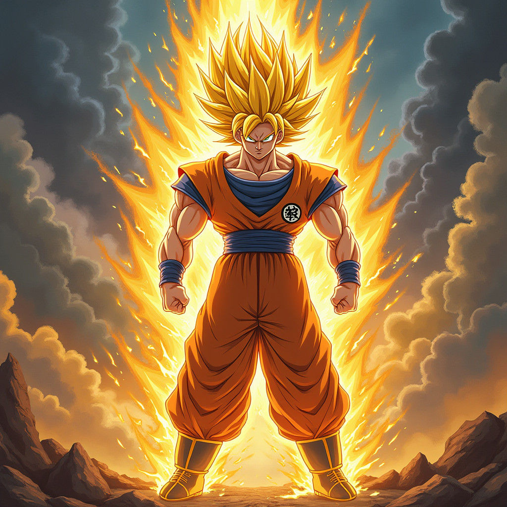 Majestic Super Saiyan Warrior in Dragon Ball Z Style