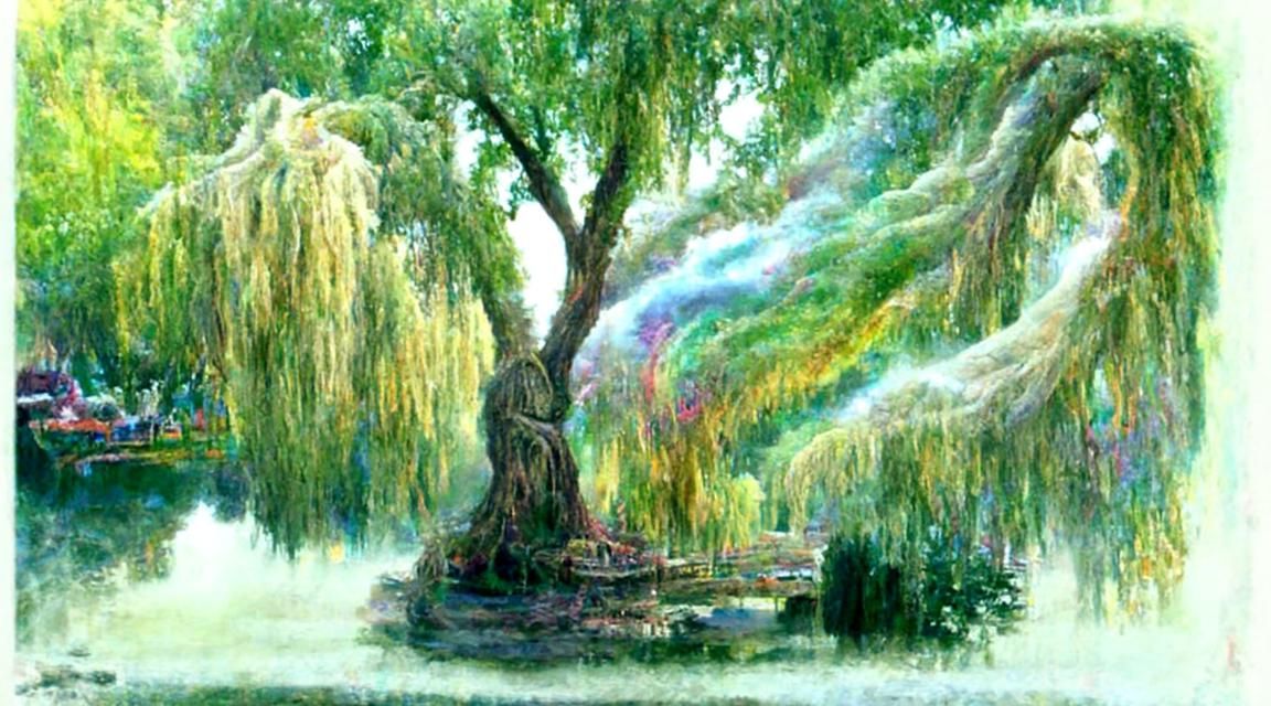 Holographic Willow Tree Astral Illustration