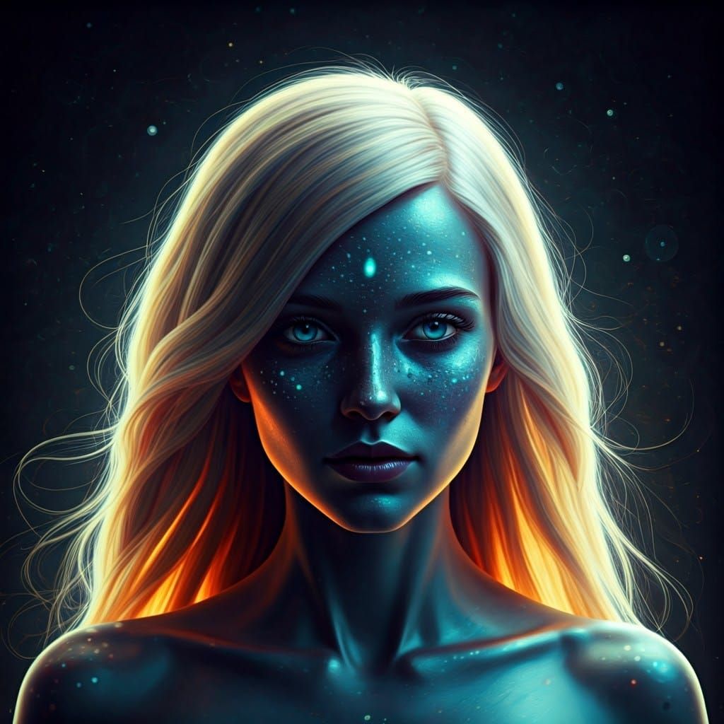 Luminescent Selkie Reaching Up in Unreal Legend