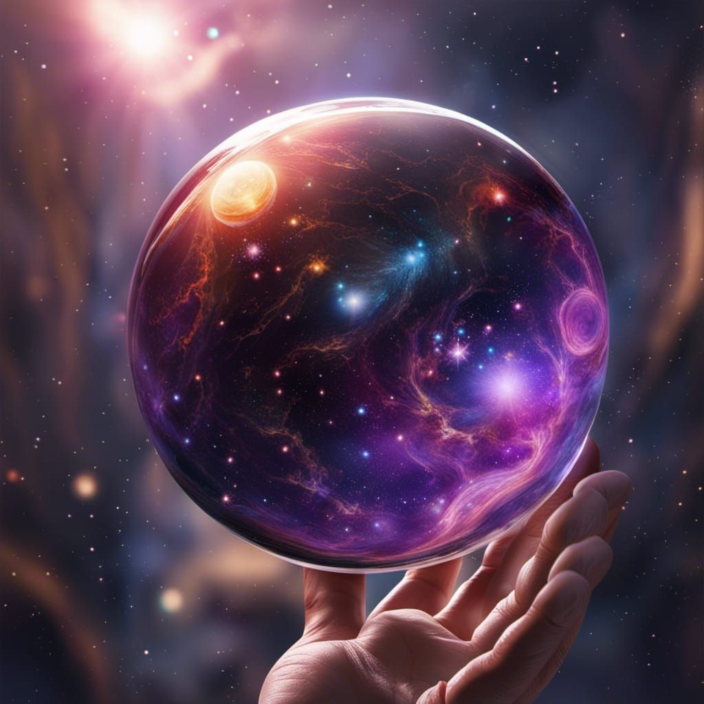 Galactic Sphere in Alien Hands: Fantasy Concept Art