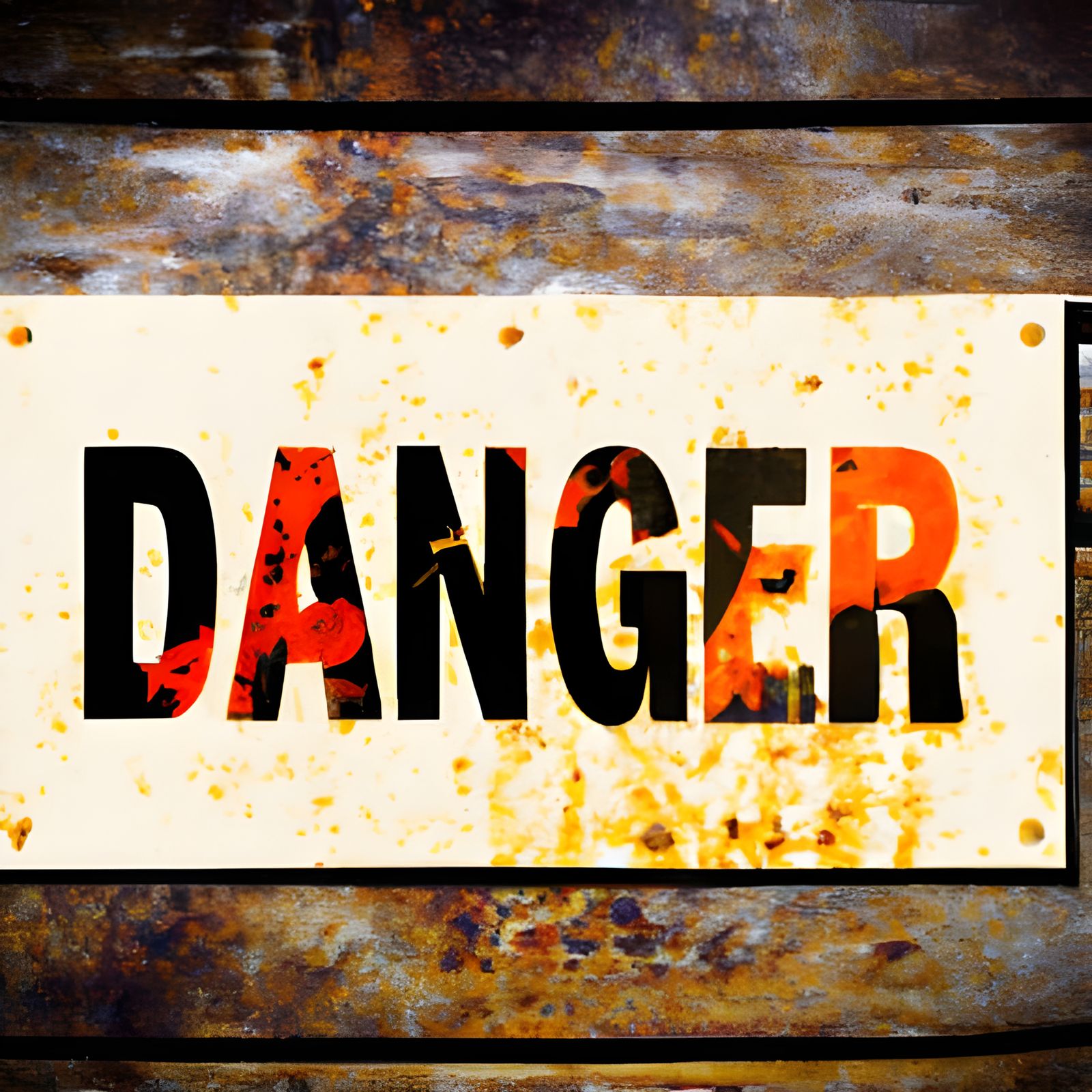 High Contrast Danger Warning Sign