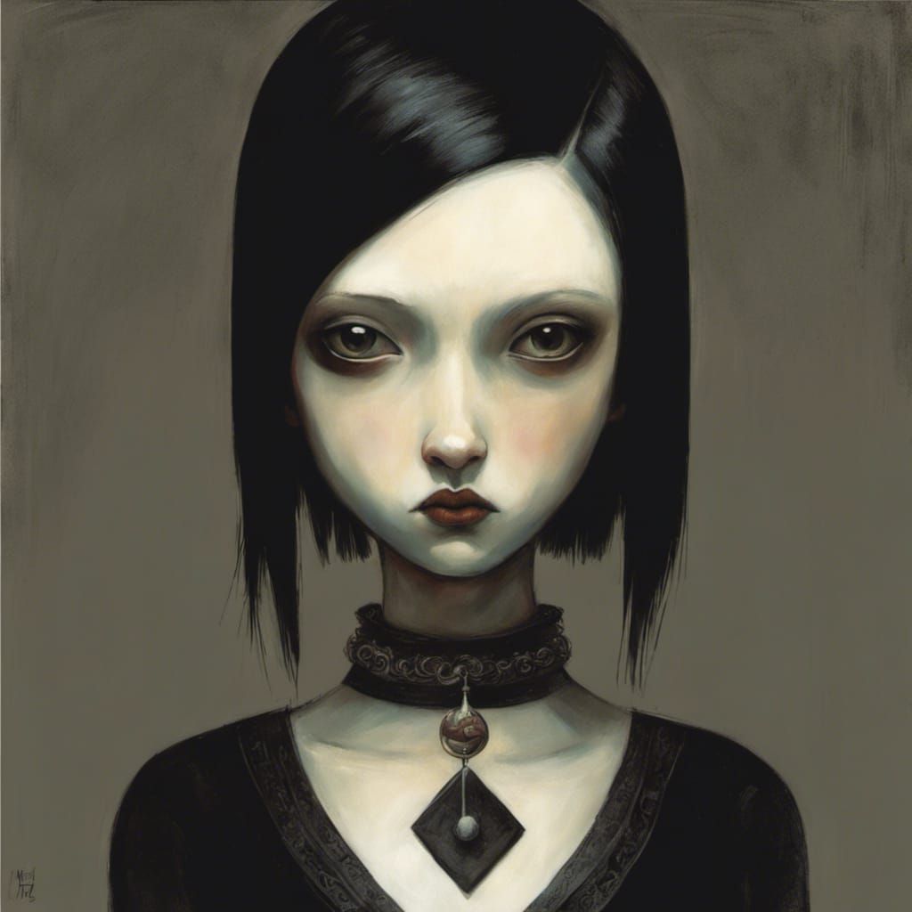 Moody Goth Punk Girl Portrait