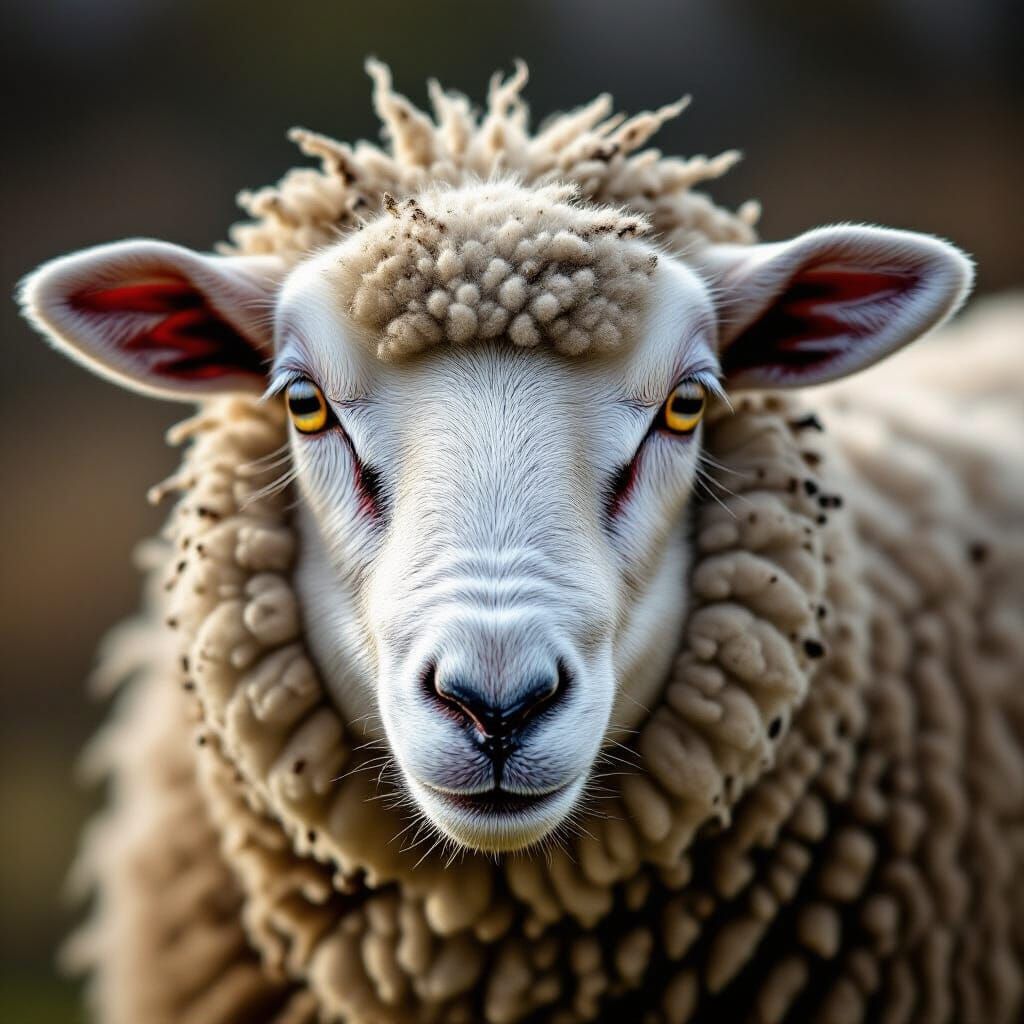 Intense Macro Shot of Sheep's Eye