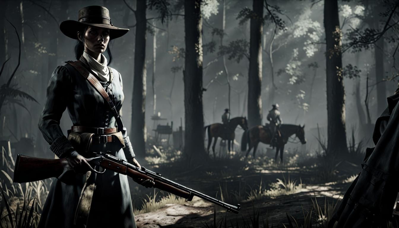 Female Hunter Portrait in Hunt Showdown Style