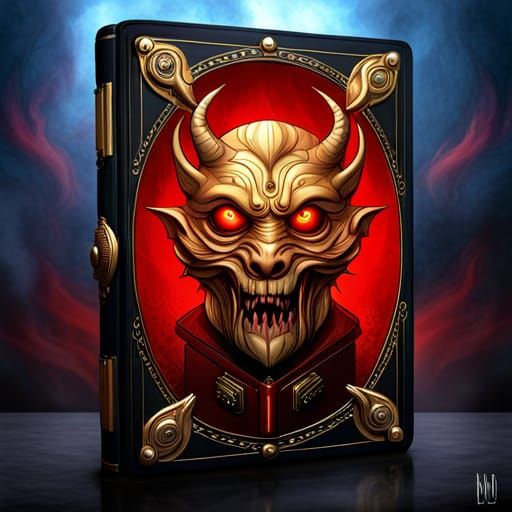 Floating Book of Monsters with Red Smoke