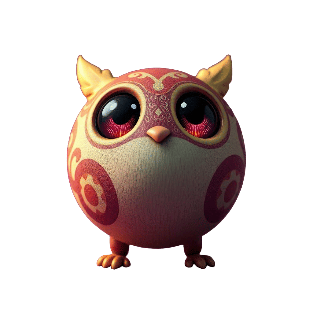 Whimsical Ball Mascot with Sparkling Black Eyes