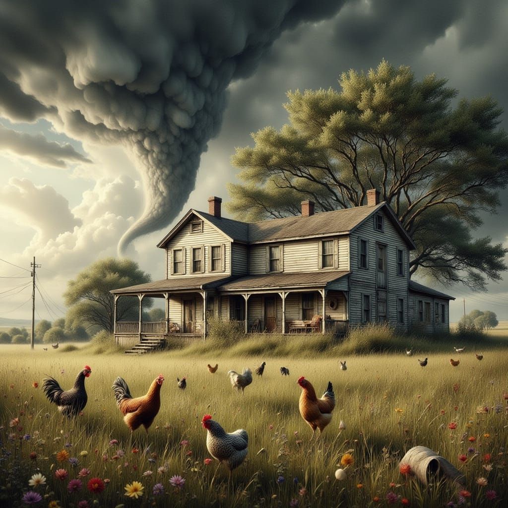 Vintage Tornadic Texas Plainscape in Superhyperrealism