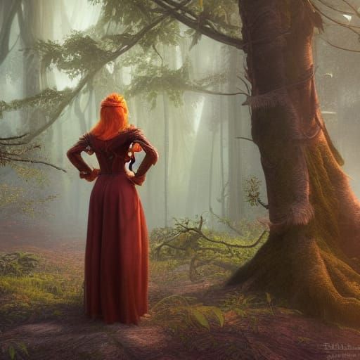 Lady Enjoying The Beauty of Nature