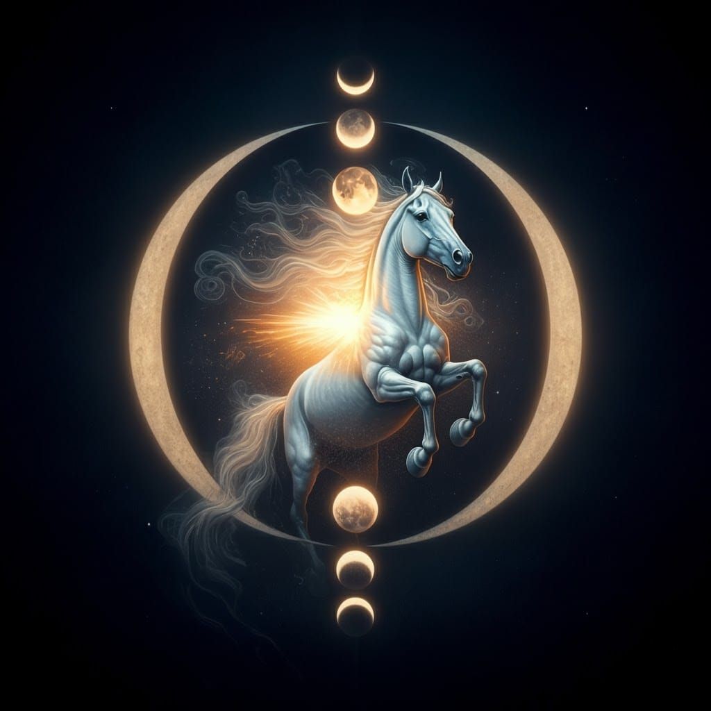 Ethereal Moonbeam Pegasus in Surreal Style