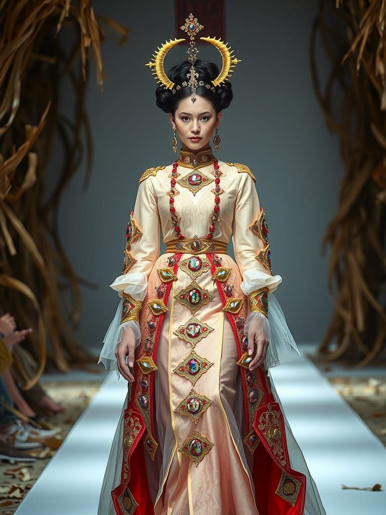 Elaborate Cosplay on Runway, Fantasy Art Style