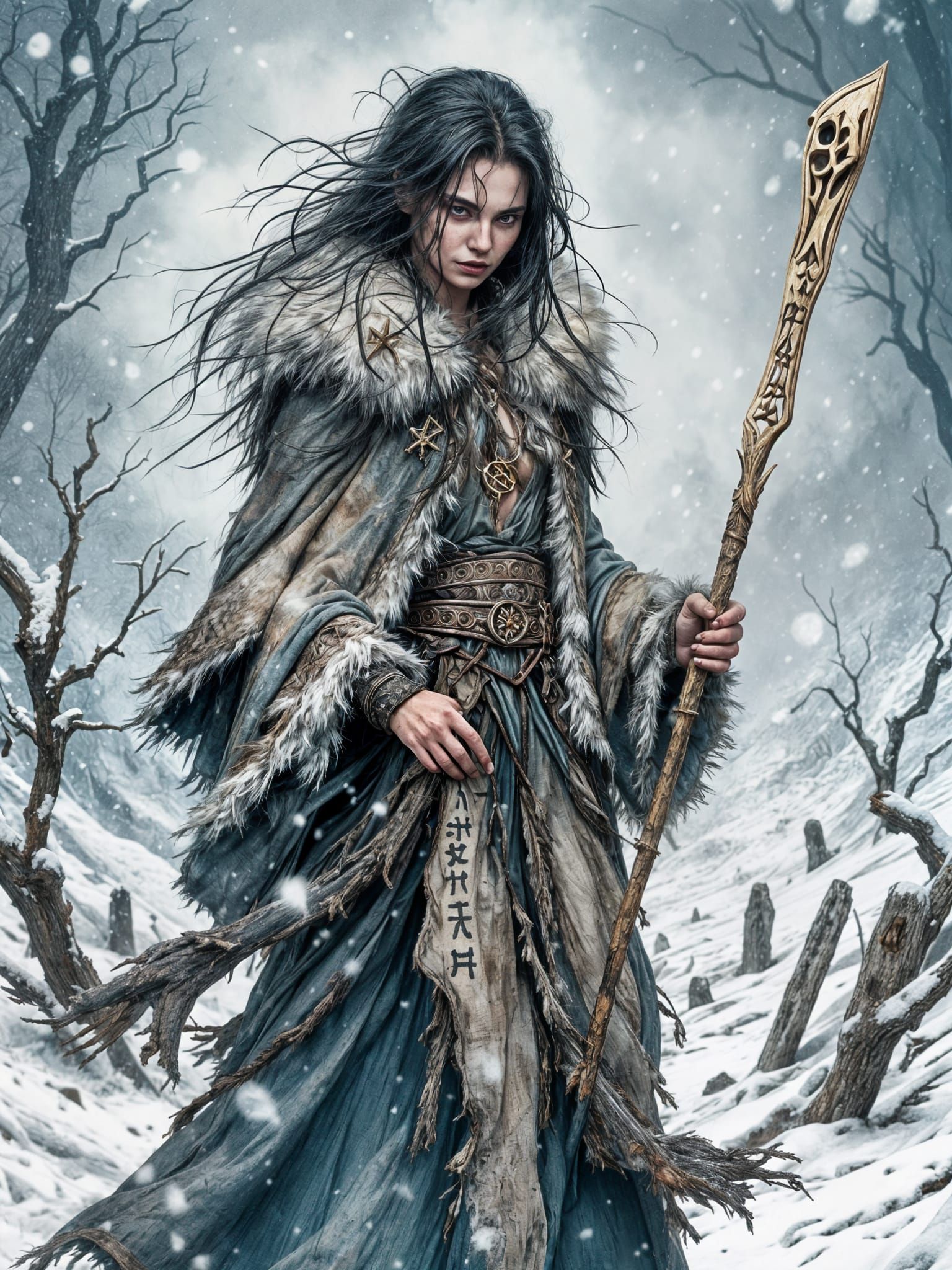 Norse Sorceress in Winter Wonderland