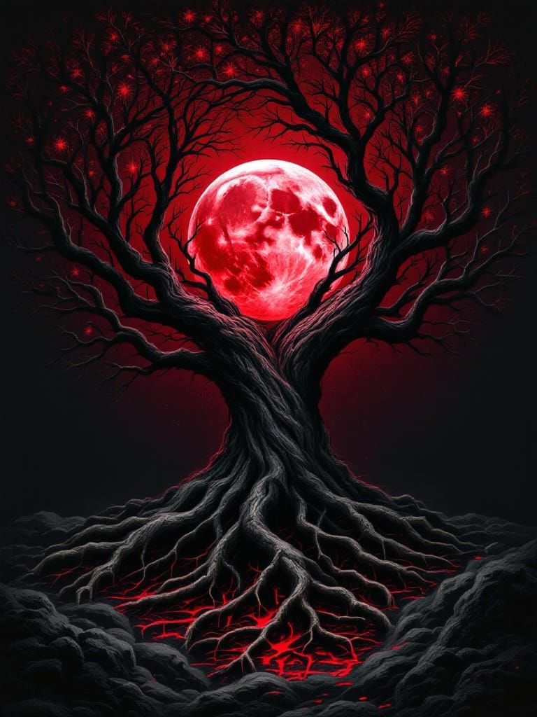 Yggdrasil: Guardian Tree Under Blood Moon