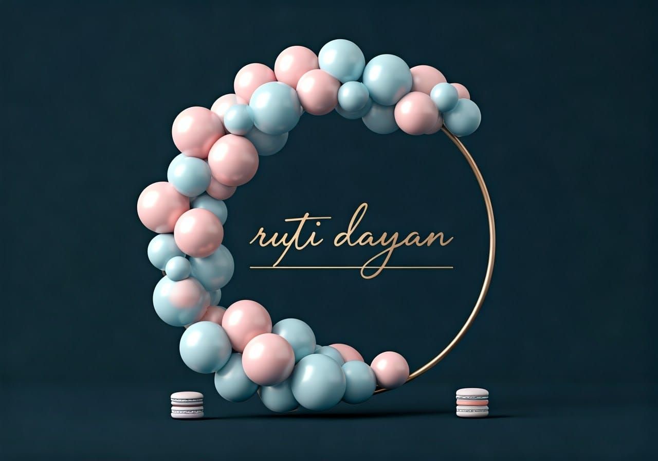 Luxurious Business Card Design with Elegant Balloons and Mac...