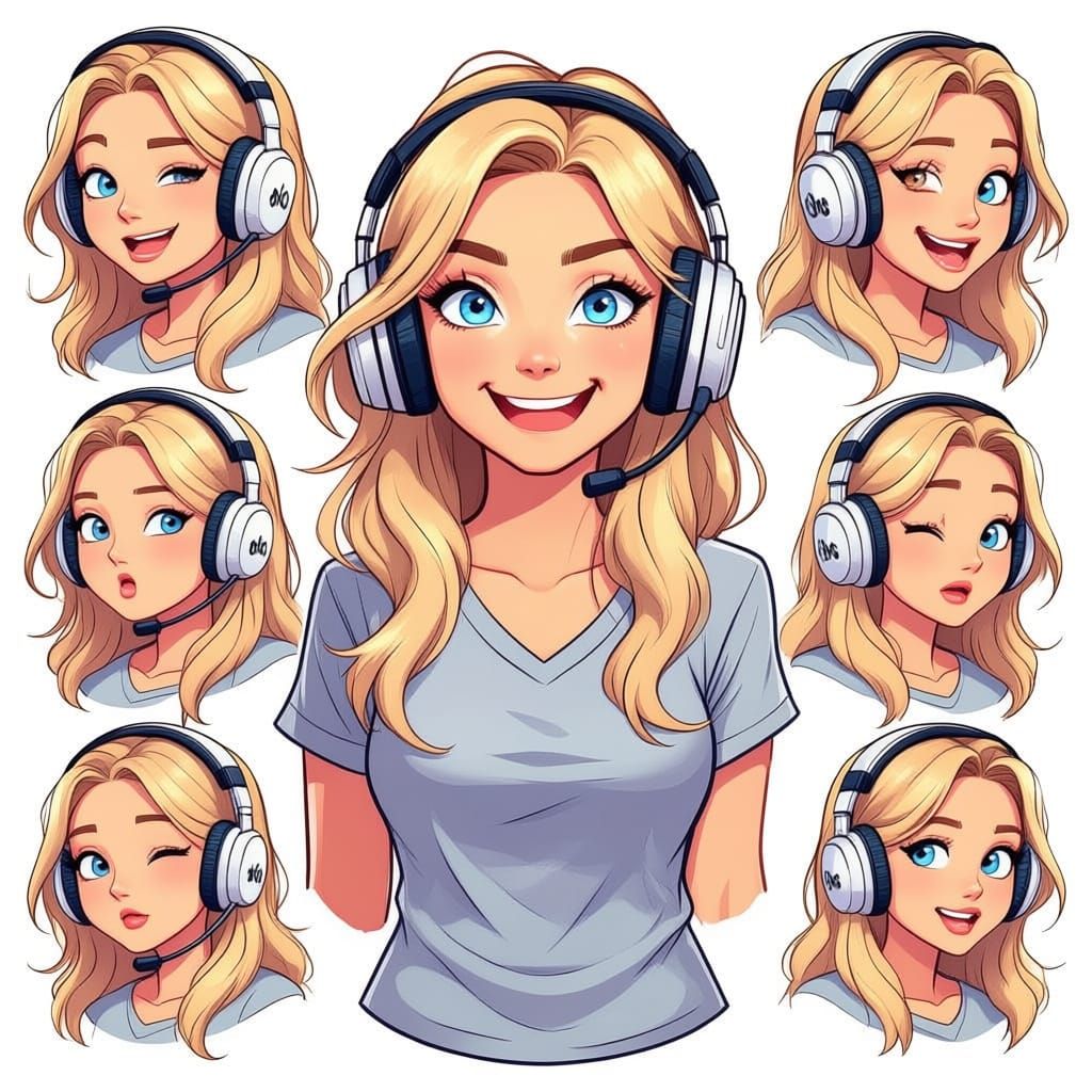 Blonde Streamer: Custom Twitch Emote Series