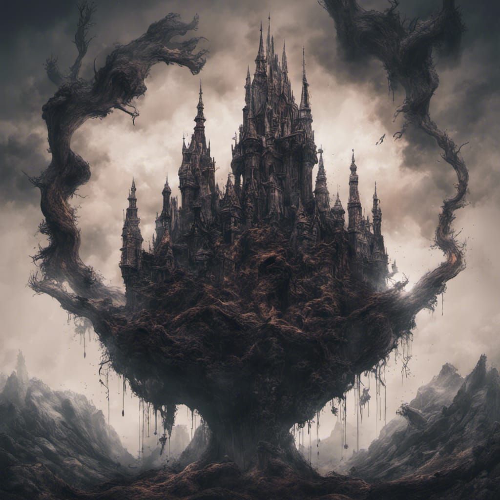 Smear Ink Word Art in Detailed Matte Painting