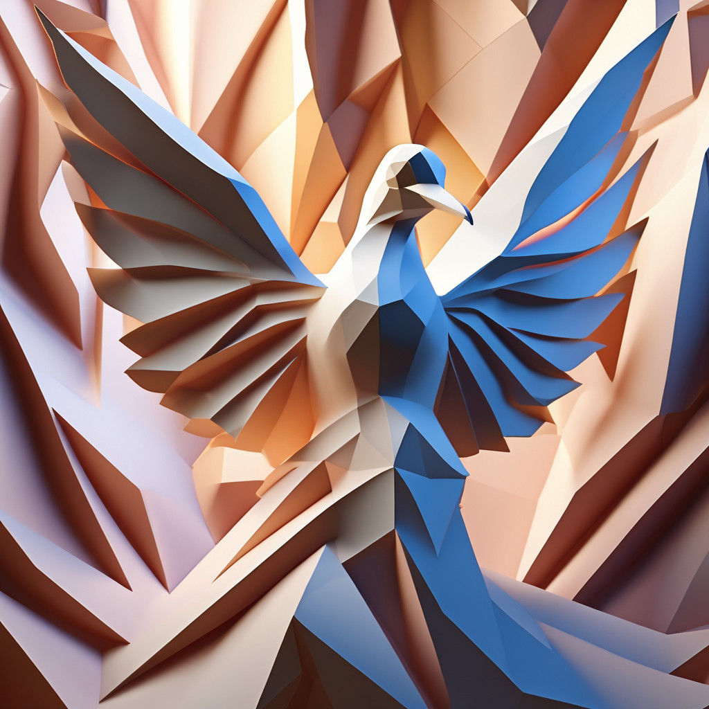 Intricate Lattice Woman Releases Bird in Warm Light