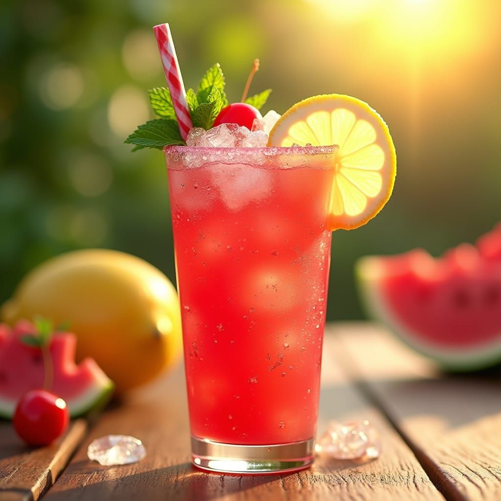 Vibrant Watermelon Refresher in the Golden Hour