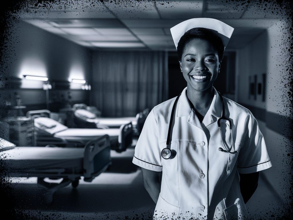 Cheerful Nurse in Vintage ICU Setting