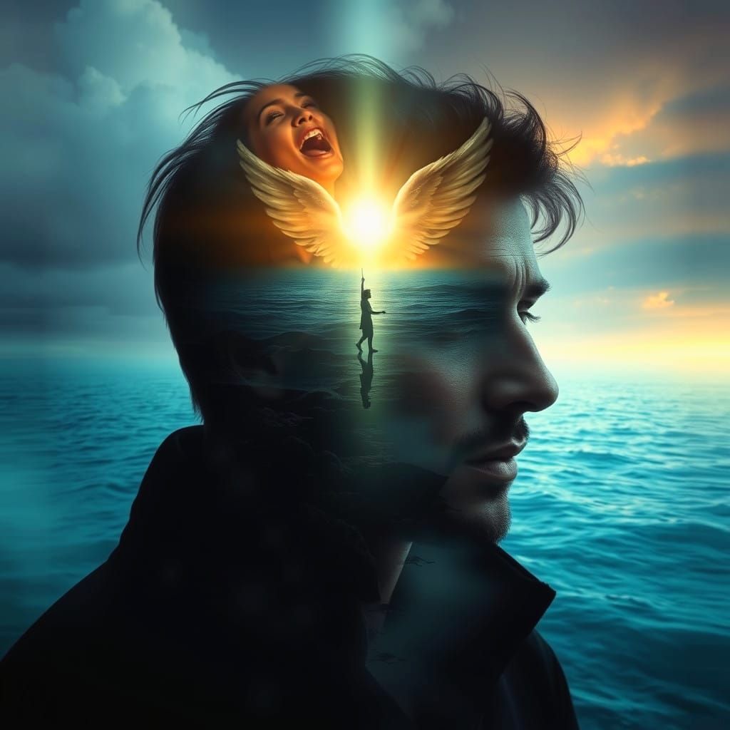 Soulful Despair in a Man's Struggle with Inner Demons