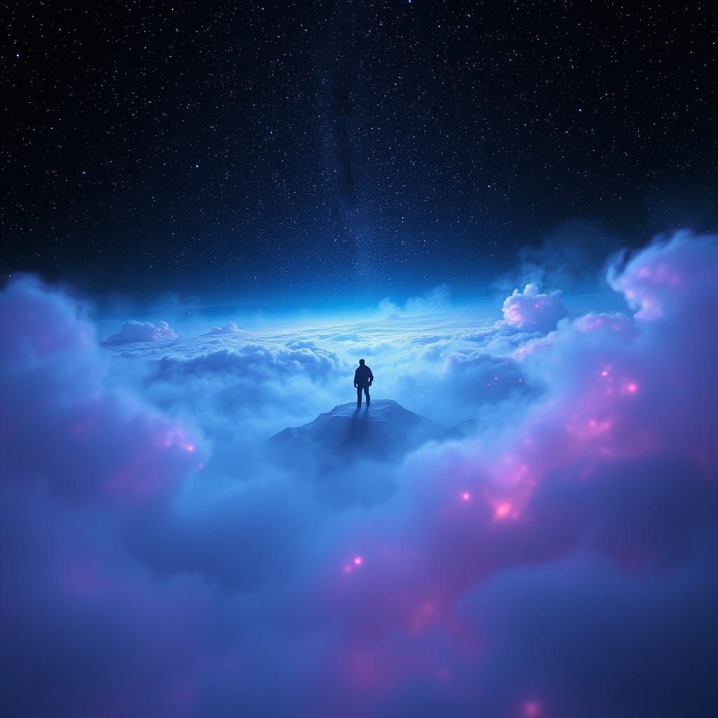 Surreal Cosmic Dreamscapes Adrift in Starry Expanse