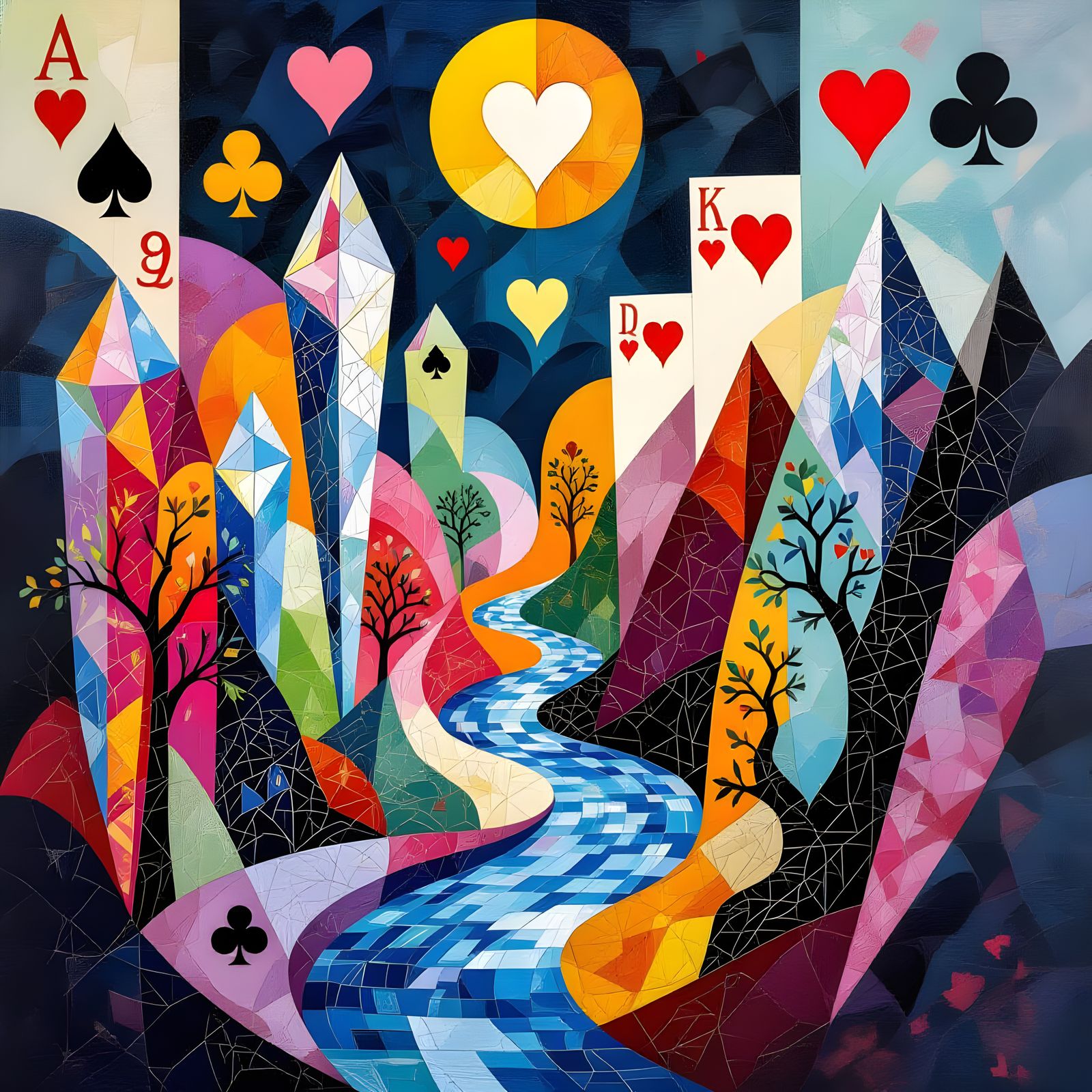 Royal Court Abstracted as Playing Card Symbols