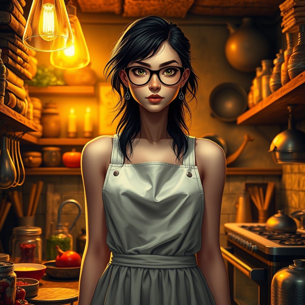 Enchanted Kitchen Alchemist in Hyperrealistic Style
