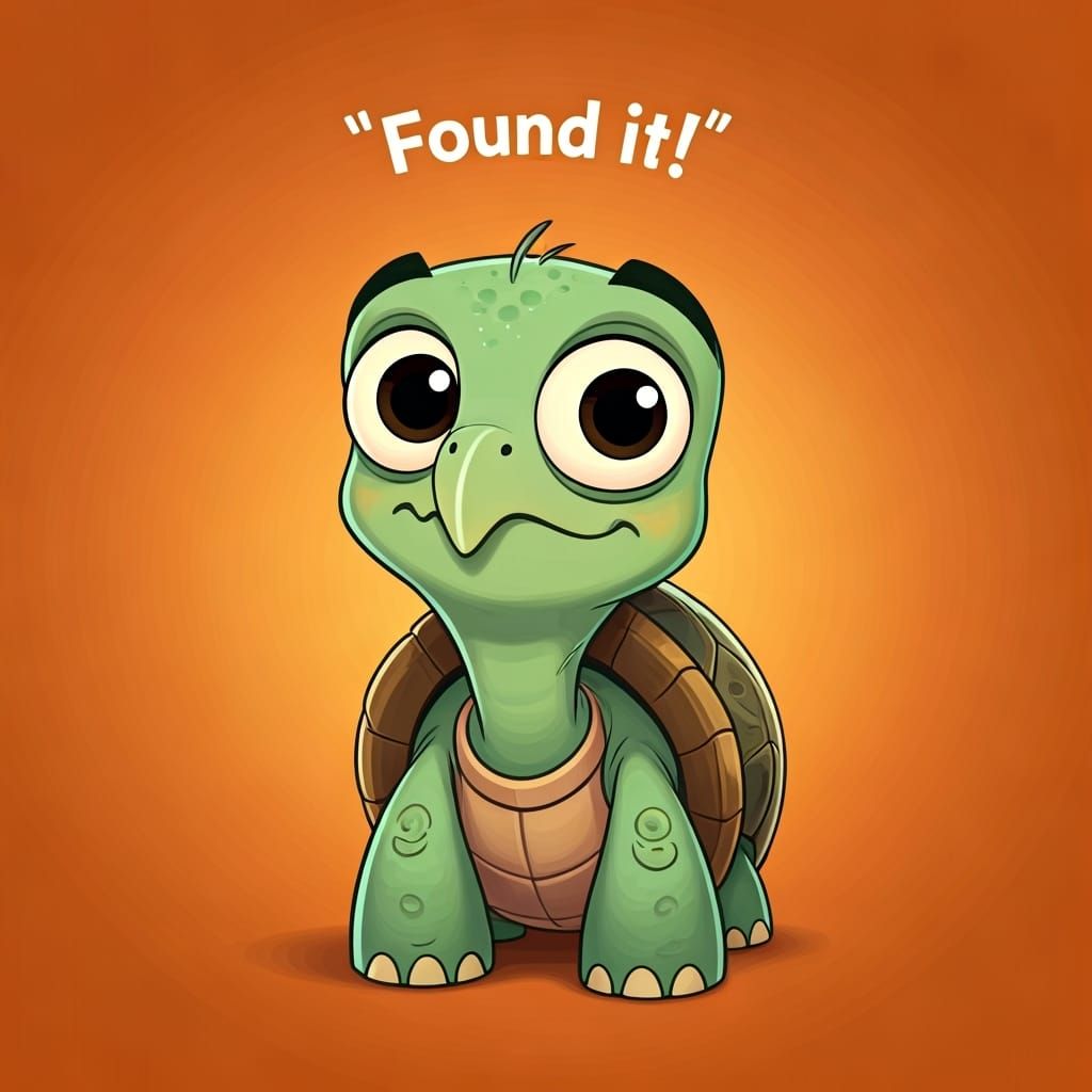 Singing Turtle Cartoon in Cute Style