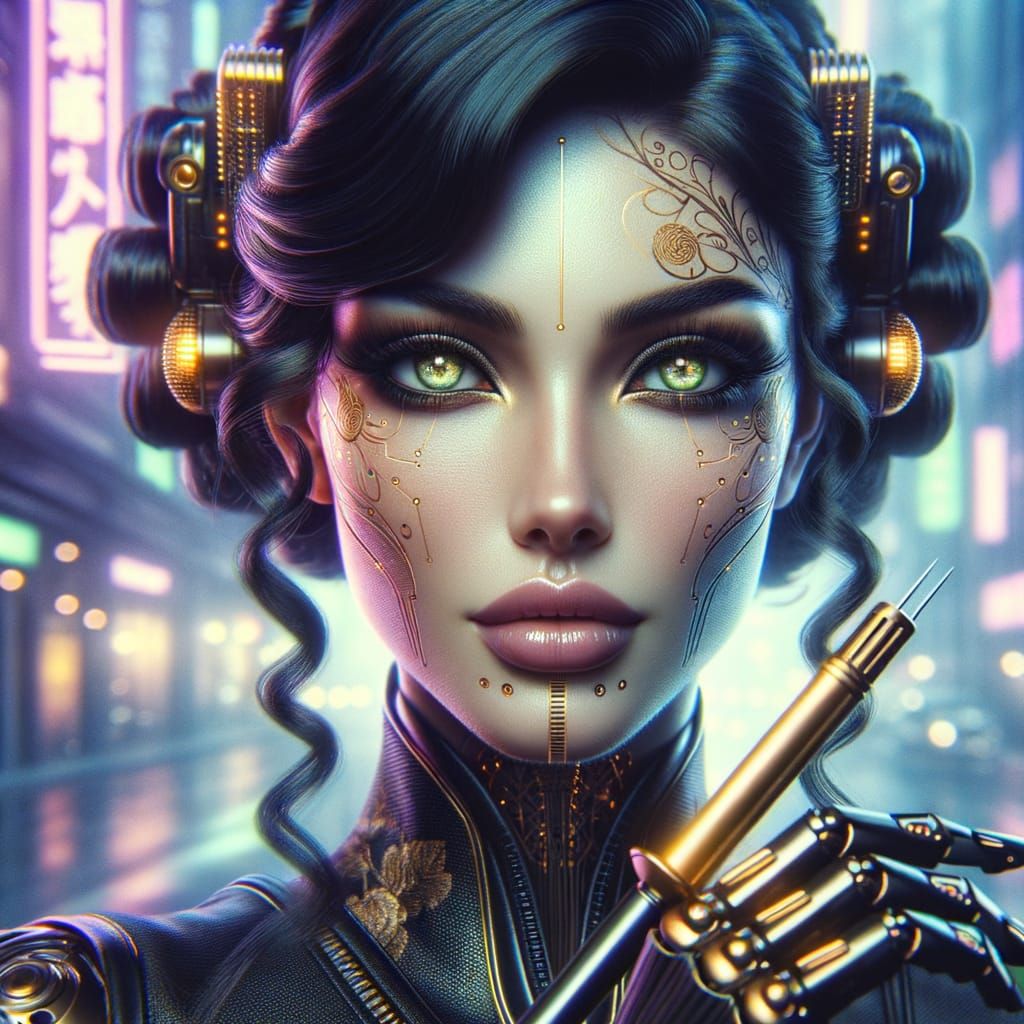 Cyberpunk Beauty in Flapper Style