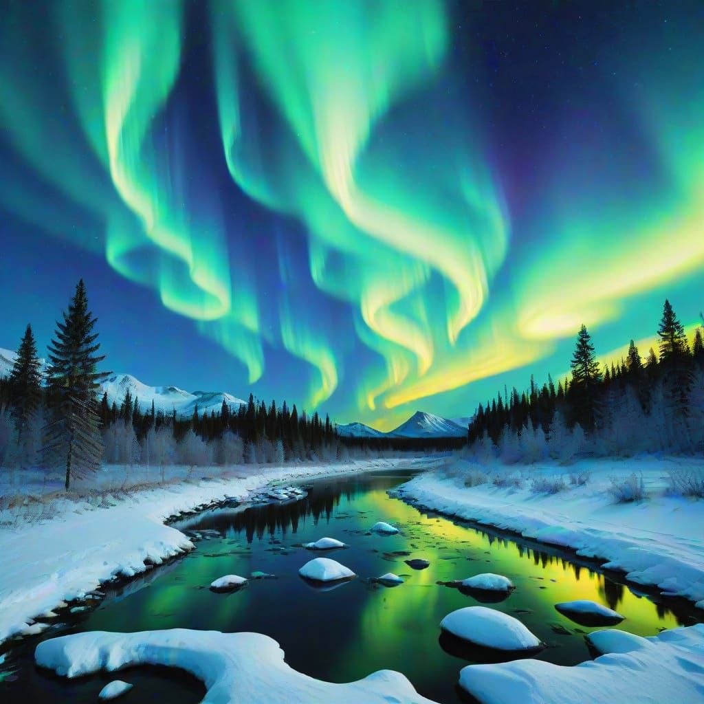 Dreamy Surreal Ocean Sunset in Deep Blues