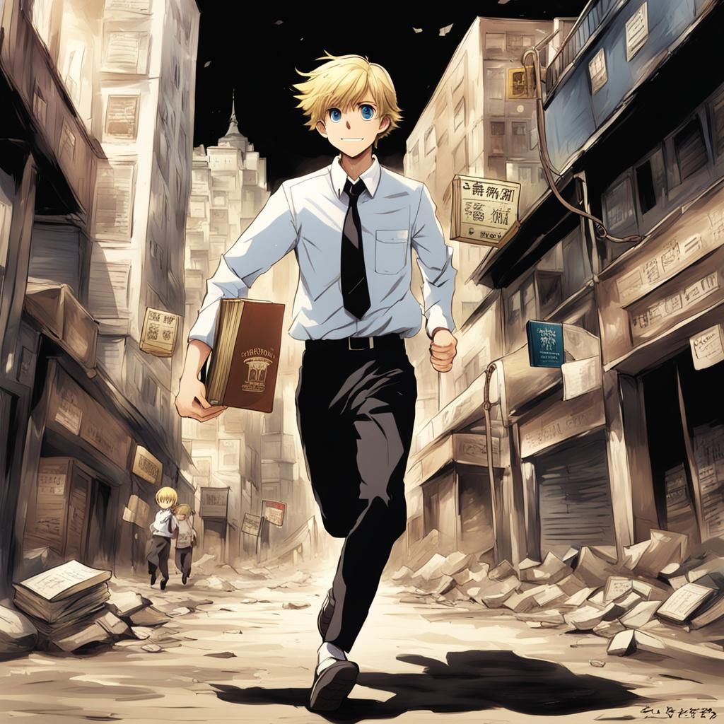 Missionary Running Through Street in Anime Style