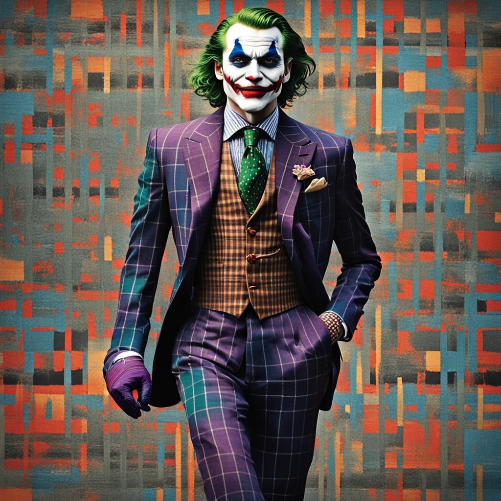 The Dapper Joker in Plaid Suit