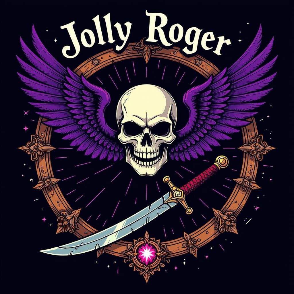 Stylized Pirate Flag with Portal Rift, One Piece Aesthetic