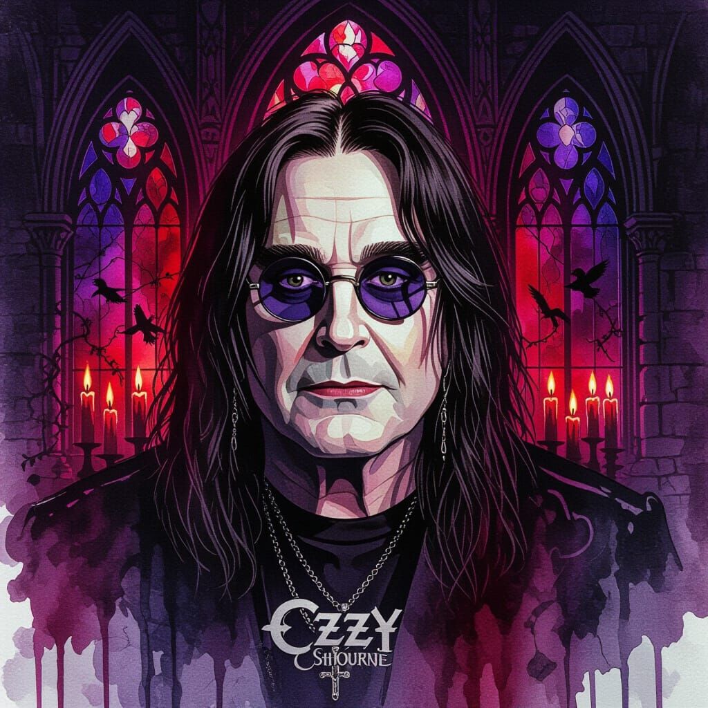 Gothic Portrait in Wet-on-Wet Watercolor