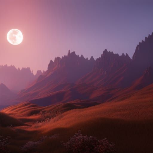 Night Sky Falls Into Palm: Detailed Matte Painting