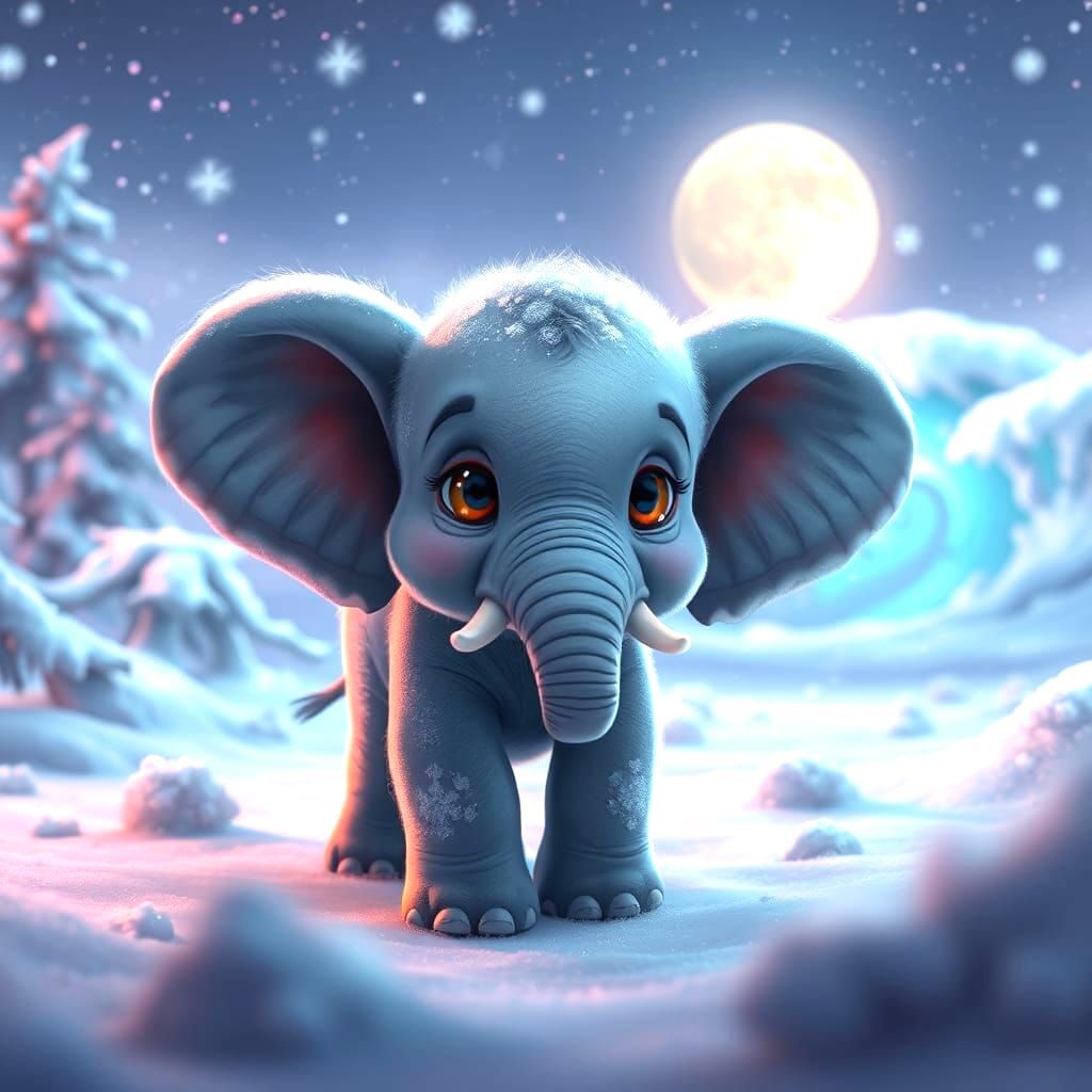 Stunning Elephant Kid: Detailed Matte Painting