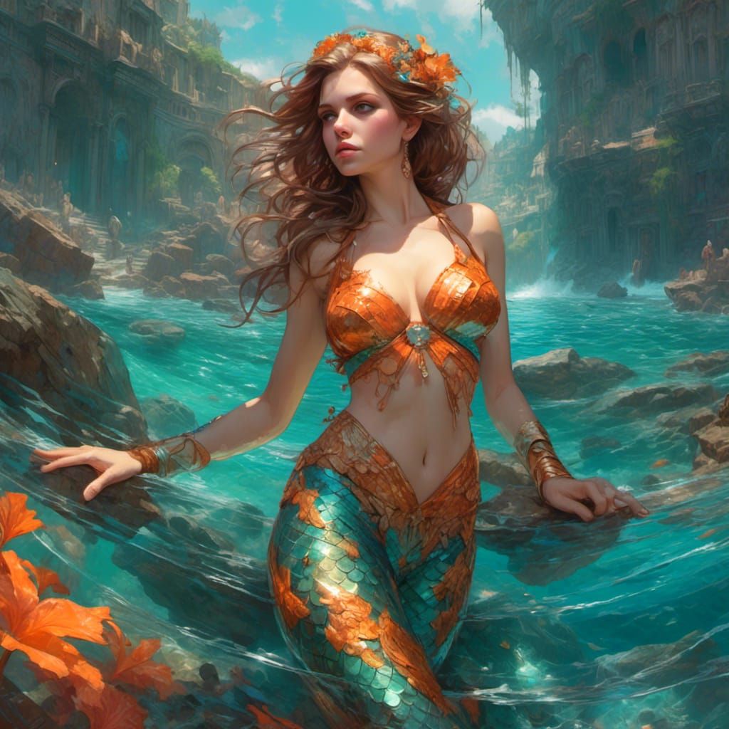 Mermaid in Tropical Seas Concept Art