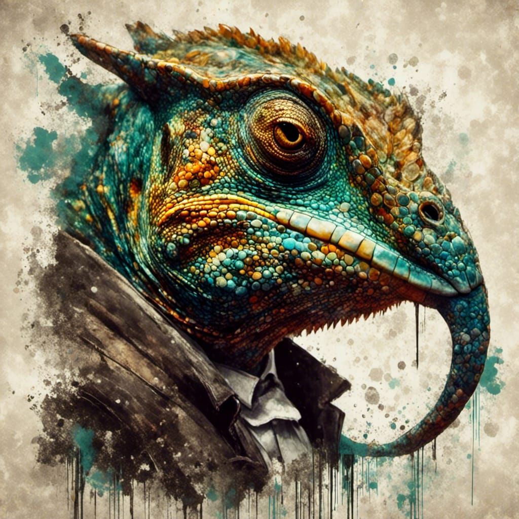 Hyperreal Macabre Scene: A Curious Encounter