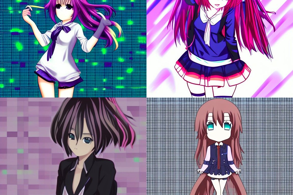 Anime Girl Glitch Art: Digital Distortions
