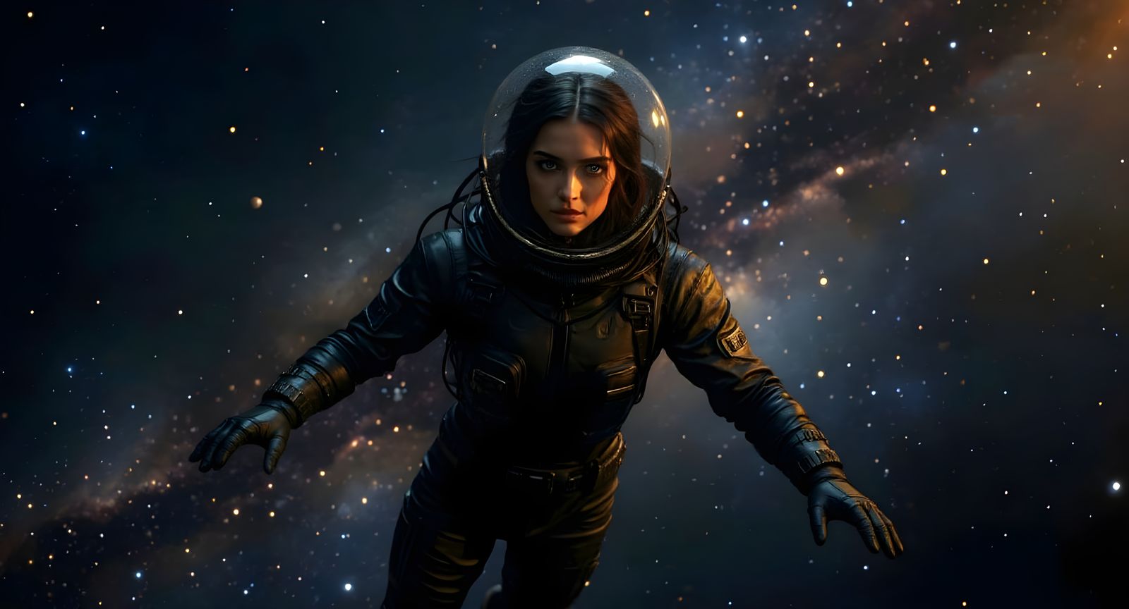 Seductive Woman Prepares for Space Trip: Photorealistic Port...